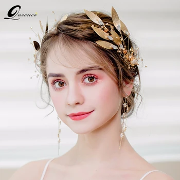 Baroka Līgava Lapu Vainaga Crystal Kāzu Tiara Sieviešu Matu Aksesuāri Auskari Ar Hairbands Matu Rotājumi Vainagi Galvassegu