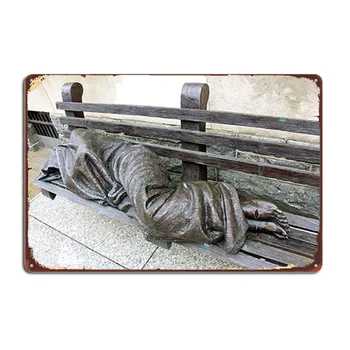Bezpajumtnieki Jēzus Metāla Zīmes Kluba Puses Ala pub personalizētu Garāžas Skārda Apdares zīme Plakāti