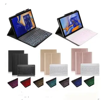 Bezvadu Apgaismojums Bluetooth Klaviatūru Case For Samsung Galaxy Tab 8.0 collu 2019 P200 P205 SM-P200 Tablet Keyboard Cover +dāvana