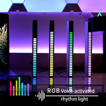 Bluetooth RGB Ritmu, Gaismu, Skaņas Mikseri Neona Gaismu, Auto Uztveršanas Balss aktivizēta Auto Audio Pukstēšana Lampas Led Mūzikas Atmosfēru Gaismas