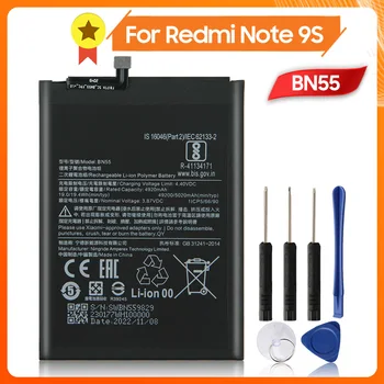 BN55 Tālruņa Akumulatora Xiaomi Piezīme 9S Note9S 5020mAh BN55 Rezerves Akumulators +Rīks