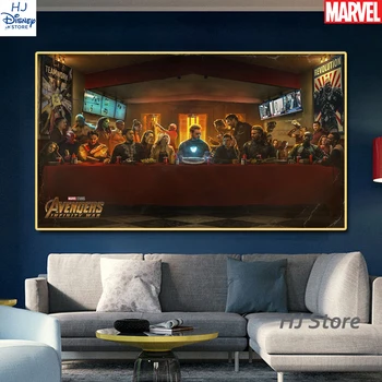 Brīnums Smieklīgi Izdrukāt Attēlu uz Audekla, Gleznojums Avengers Pēdējo Vakariņu Plakāts Mājās Zēns Istabas Sienas Dekors Art Bez Rāmja Dāvanu