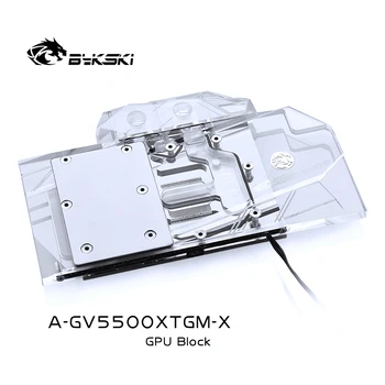 Bykski Pilnībā Segtu GPU Ūdens Dzesēšanas RGB Bloks GIGA RX5500XT SPĒĻU A-GV5500XTGM-X