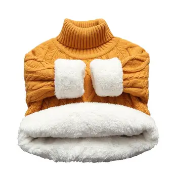 bērnu drēbītes, bērnu zēnu kokvilnas Siltu Džemperi samta sabiezēt Ziemas augstu uzrullētu apkakli Trikotāžas Jāatlaiž jaka 1-11T džemperis babi meitene