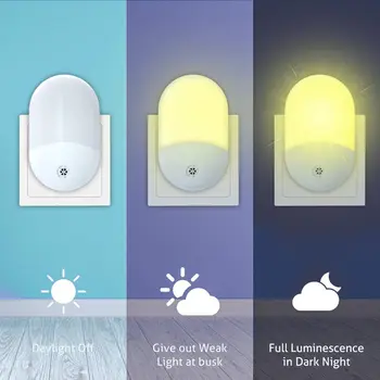 Bērnu Guļamistabas Lampas LED Nakts Gaisma ES/ ASV /UK Plug-in Smart Gaismas Sensors Sienas Lampas Ligzda