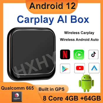Carplay Netflix Iptv Tv kastē Android Auto Bezvadu Carplay Ai 4. Aile+64G Android 12 VW, Audi Benz Mazda, Toyota
