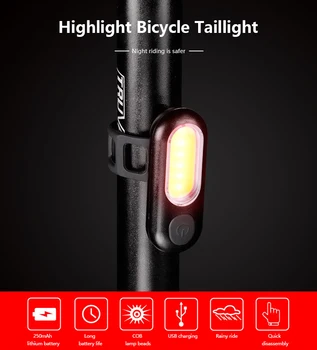 COB LED Velosipēda Lukturi USB Lādējamu 5 Režīmi Sarkana MTB Road Bike Taillight Drošības Ķivere Brīdinājuma Gaismas Aprīkojums, Riteņbraukšana