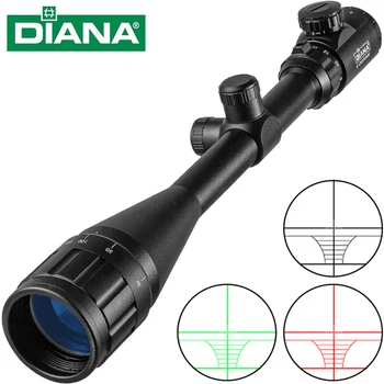Diana 6-24x50 Aoe Medību Optiskā darbības Joma Taktiskās Šautene Jomu Zaļā Red Dot Gaismu Snaiperis Rīku