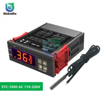 Digitālais Temperatūras regulators Termostats Thermoregulator Inkubatoru Releju LED Apkures, Dzesēšanas STC-1000 220V