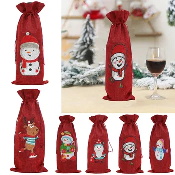 Dimanta Krāsošana Sarkanā Vīna Soma 5D DIY Ziemassvētku Karikatūras Modeļu Dimants Mozaīkas Īpašu Formu Urbt Pudeles Dekorēšana Dāvanu Maisiņi