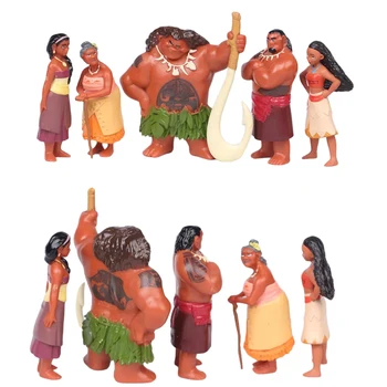 Disney 12PCS Rotaļlietas Anime Moana Piedzīvojumu Darbības Rādītāji Maui Galvenais Tui Gramma Modeļi Tala Sina Waia Lelles Statuetes Dāvanas Bērniem