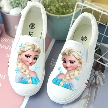 Disney bērnu audekla kurpes meitenēm pavasara un vasaras karikatūra princese sporta apavi, čības zema-cut saldēti apavi