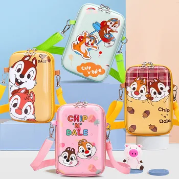 Disney Messenger Bag Bērnu Jauno Mobilo Tālruni Somā Cute Karikatūra Chip&Dale Chipmunk Plecu Somas Zēnu un Meiteņu Modes Somas