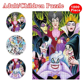 Disney Villains Jigsaw Puzzles Ļauno Karalieni Karikatūra 1000 Papīra Gabalu Puzzle Bērnu/pieaugušo Izglītības Rotaļlietas, Mākslas Amatniecības Dāvanu
