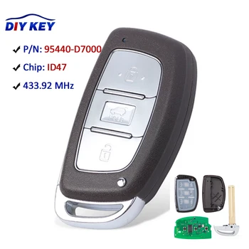 DIYKEY Keyless Smart Remote Auto Atslēgu Fob, 3 Pogas FSK 433.92 MHz ID47 Čipu par Hyundai Tucson 2018 2019 2020 SUV P/N: 95440-D7000