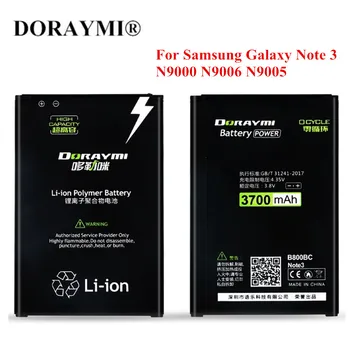 DORAYMI 3700mAh Augstas Ietilpības B800BC B800BU B800BE Akumulatoru Samsung Galaxy Note 3 N900 N9002 N9009 N9008 N9006 N9005 Bateria