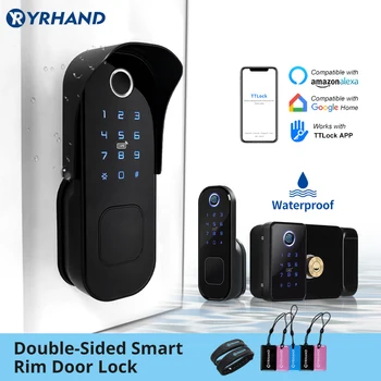 dubultā pirkstu Nospiedumu Durvju slēdzenes Ūdensizturīgs Āra Vārtiem Bluetooth TT Bloķēšanas Wifi Piekļuves kodu, IC Card Keyless Ievadiet Elektroniskā Slēdzene