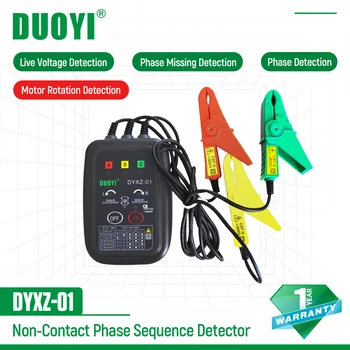 DUOYI DYXZ-01 DYXZ-02 3 Fāzes Detektors Rotācijas testeri bezkontakta Fāžu Secība Detektoru Skaitītāja Indikators Ciparu LED Svilpe
