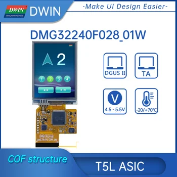 DWIN 2.8 collu lcd displejs, 320*240 Rezolūciju, 262K Krāsas, TN TFT-LCD,Pretestības Touch Screen, COF Struktūru, DMG32240F028_01W