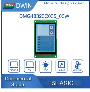 DWIN 3.5 Collas, 320*480 IPS Pretestības LCD Displejs ar Capacitive Touch Panelis HMI TFT Saprātīga Seriālā Porta Ekrāna DMG48320C035_03