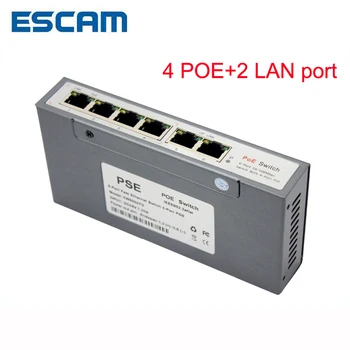ESCAM 4CH POE Switch 10/100M 150m Attālumā 85.W DC&2 Lan Ports, tīkla IP Kameras POE Barošanas Adapteri