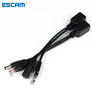 ESCAM POE Kabeļu Passive Power Over Ethernet Adaptera Kabeli POE Splitter Inžektora Barošanas Modulis 12-48v IP Kameras