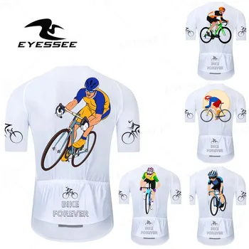 EYESSEE 2023 Vasaras Velo Apģērbs Vīriešu Velosipēdu Jersey Elpojošs Top Road Bike Krekls Velo Apģērbs ar Īsām Piedurknēm