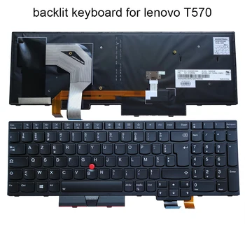 Franču azerty tastatūra apgaismojums Lenovo Thinkpad T570 P51S T580 P52S 01ER552 FR grāmatiņa nomaiņa klaviatūras backlit melns