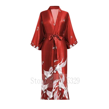 Garo Kimono Drēbes Kāzu Dāvanu Longewear, Līgava, Līgavas māsa, Peldmētelis Kleita Sievietēm Drukāt CELTŅA Naktskrekls Intīmas Apakšveļa