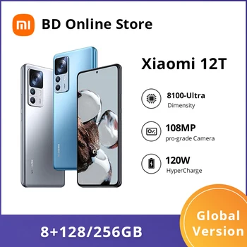 Globālo Versiju Xiaomi 12T Viedtālrunis 128GB/256 GB MediaTek Dimensity 8100-Ultra 120Hz Displejs 108MP Kamera 120W Lādētāju