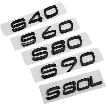 Glossy Black Emblēmu Plāksnītē Uzlīmi Volvo XC90 XC60 XC40 D2, D5 S80 S90 S60 S40 V40 V60-V90 AWD T5 T6 T8 Automašīnas Aizmugurējā Uzlīme
