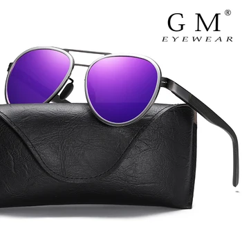 GM Black Tempļi Saulesbrilles Koka Polarizētās Saulesbrilles, Vīriešu UV Aizsardzības Brilles Ar Ādas Kaste Oculos de sol S2602