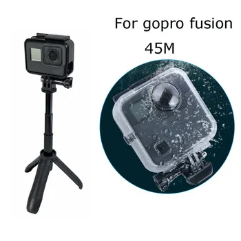 Go Pro Kodolsintēzes Mini statīvu mout+ 45M Zemūdens Ūdensizturīgs Gadījumā GoPro kodolsintēzes 360 Video Kameru, Niršanas Mājokļu Piederumi