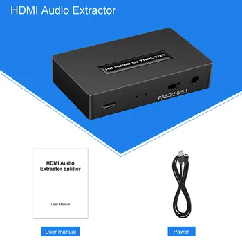 HDMI Audio Extractor 1080P HD Audio Video Splitter Converter Optisko SPDIF TOSLINK+3,5 mm Audio Izeja, lai Uguns Stick