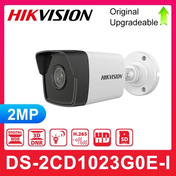 Hikvision 2MP POE DS-2CD1023G0E-I DS-2CD1023G0-IUF Iebūvēts mikrofons, Sd Kartes Slots H. 265 Iekštelpu/Āra CCTV Kameras IP Bullet IS Onvif