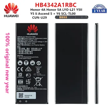Hua Wei 100% Oriģinālā HB4342A1RBC 2200mAh Baterija Huawei Honor 4A Godu 5.A LYO-L21 Y5II Pacelties 5 + Y6 SCL-TL00 CUN-U29