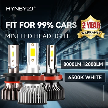 HYNBYZJ H7 LED H1, H4, H8, H11 9006 HB4 9005 HB3 LED Auto Lukturu Spuldzes 9004 9007 9008 Auto Lukturis 6000K 6500K Miglas lukturis