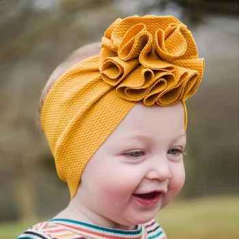 Ir 2021. Jauku Ziedu Tīrtoņa Krāsu Galvu Baby Meitenes Turban Hairband Bērniem, Matu Aksesuāri