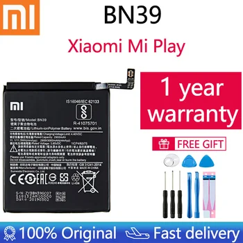 Ir 2021. Xiao Mi 100% Oriģināls Akumulators BN39 Par Xiaomi Spēlēt MiPlay Mi Spēlēt 3000mAh Augstas Kapacitātes Uzlādējamā Tālrunis Batteria Akku