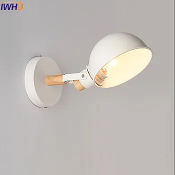 IWHD Ziemeļvalstu Mūsdienu LED Sienas Apgaismojums, Lai mājās Apgaismojums Guļamistabā Koka LED Sienas Lampa Sconce Arandelas Apliques Mizots