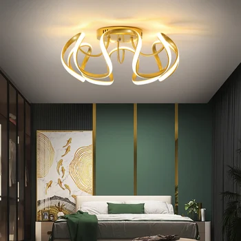 Jaunais LED Griestu Lustra Balta/Melna/Zelta Dzīvojamā Istaba Guļamistaba Studyroom Radošs Dizains, Iekštelpu Apgaismojums, istabas dekori