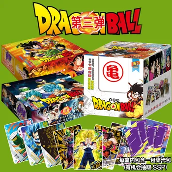 Jaunas, Īstas Trešās Paaudzes Anime DRAGON BALL Z SSP Flash Kartes Varonis Son Goku, Vegeta IV Attēls KidsToy Dāvanas Spēļu Kārtis