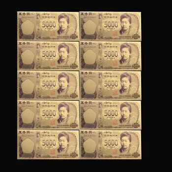 Jauno Japānas Banknošu 10 Gabali / Parasto Zelta Monētas 5000 Jenu Savākšanas Piemiņas Dāvanas, Dekoratīvie Bezmaksas Piegāde