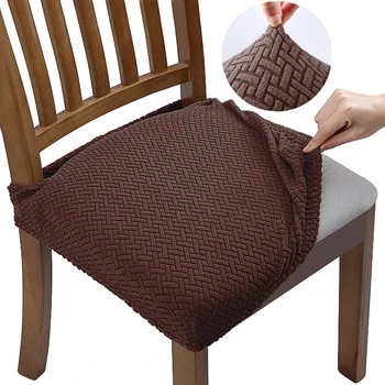 Jauns Dizains Žakarda Krēsla Sēdeklis Ietver Noņemams, Mazgājams Anti-Putekļu Stiept Spandex Ēdamistaba Mīksto Krēslu Sēdekļa Slipcovers