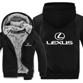 JAUNU Hoodies Vīriešiem Lexus Automašīnas Logo Drukāt Jaka Mens Hoodies Gadījuma Ziemas Sabiezēt Siltu Vilnas kokvilnas Rāvējslēdzēju Reglāns Mētelis S-5XL
