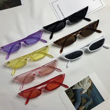 Jaunā zīmola dizaina Eiropas American Nelielu kaķu acu brilles, Saulesbrilles dāmām, retro saulesbrilles krāsains Caurspīdīgs, Saules Brilles