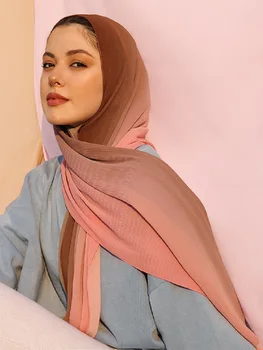 JTVOVO ir 2021. Jaunu 180x70CM Musulmaņu Sieviešu Modes Slīpums Krokas Luksusa Šifona Hijab Sieviešu Plānas Plīvura Šalle Šalle Turban Islāmu Klp