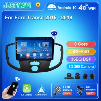 JUSTNAVI Auto Radio Ford Tranzīta 2015. gadam -2018 2din Multimediju Atskaņotājs, Navigācijas Carplay Saprātīga Stereo Sistēmas Audio Auto