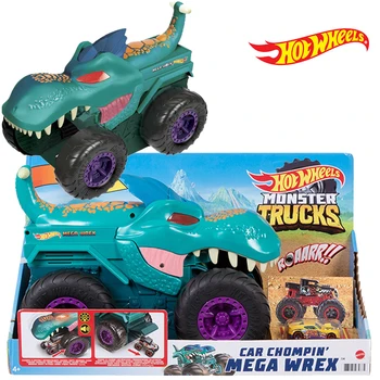 Karstā Riteņus GYL13 Auto Rotaļlietas Monster Kravas Automašīnu Chompin' Mega Wrex Milzu Transportlīdzekļa Kravas automašīnas ar 1:64 Mērogā Čuguna Rotaļlietas Zēniem Dzimšanas dienas Dāvana