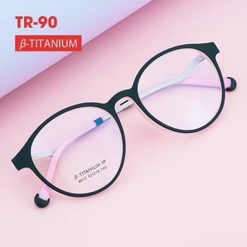 KatKani Jaunu Retro Kārtu Titāna Brilles Rāmis Vīriešiem Un Sievietēm, Ultravieglajiem TR90 Tuvredzība Optisko Recepšu Brilles Rāmis 8912ZY
